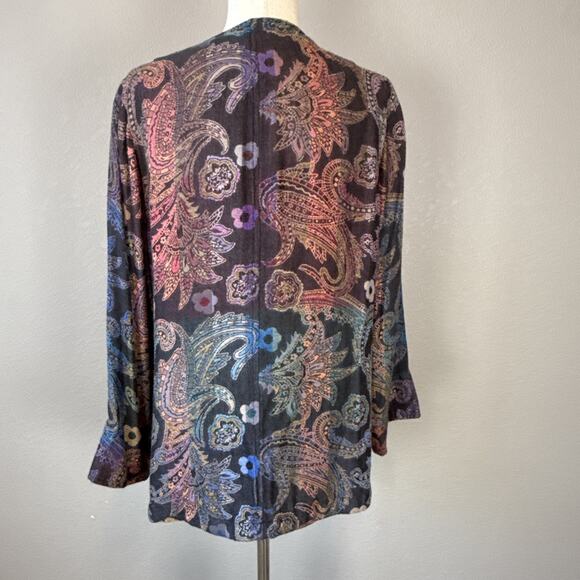 Soft Surroundings Paloma Pashmina Paisley Jacket Size M Boho Western Multicolor - Picture 6 of 9